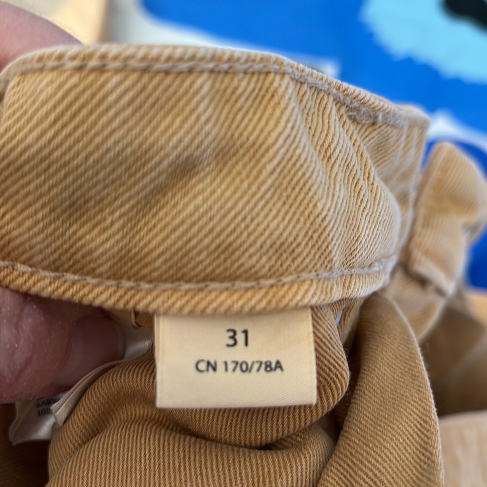 Monki EU brand jeans, women size 12, yellowish tan color, unfortunate st… - Picture 6 of 12